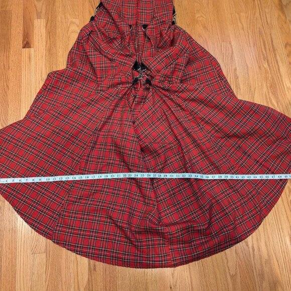 vintage Lip Service red & black tartan ball gown, size M - Picture 5 of 8